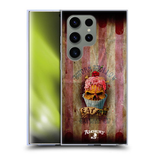 Alchemy Gothic Skull Eat Me Cupcake Soft Gel Case for Samsung Galaxy S24 Ultra 5G
