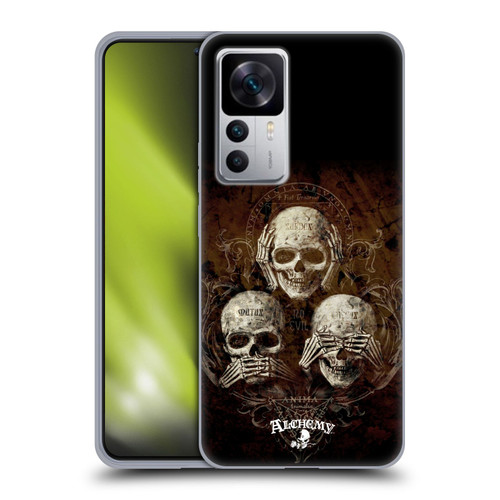Alchemy Gothic Skull No Evil Three Skull Soft Gel Case for Xiaomi 12T 5G / 12T Pro 5G / Redmi K50 Ultra 5G