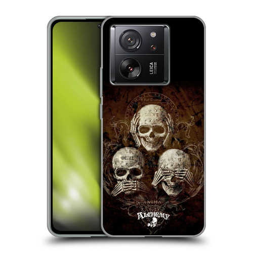 Alchemy Gothic Skull No Evil Three Skull Soft Gel Case for Xiaomi 13T 5G / 13T Pro 5G