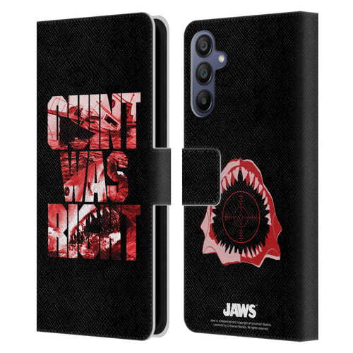 Jaws I Key Art Quint Was Right Leather Book Wallet Case Cover For Samsung Galaxy A15