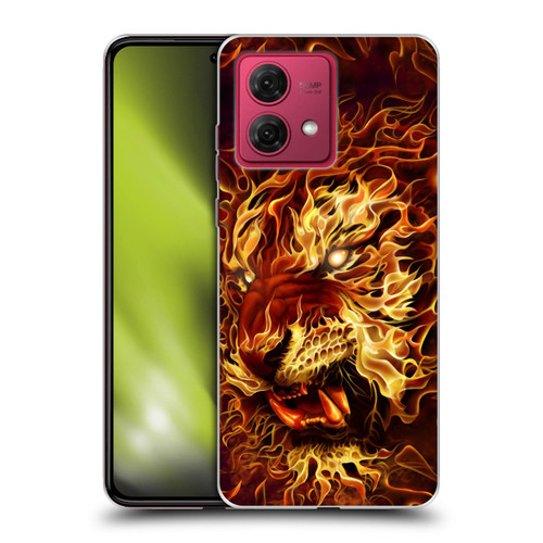 Tom Wood Fire Creatures Tiger Soft Gel Case for Motorola Moto G84 5G