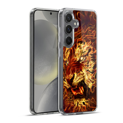 Tom Wood Fire Creatures Tiger Soft Gel Case for Samsung Galaxy S24+ 5G & MagSafe
