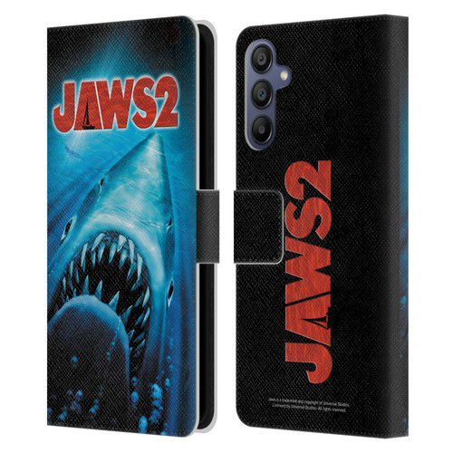 Jaws II Key Art Swimming Poster Leather Book Wallet Case Cover For Samsung Galaxy A15