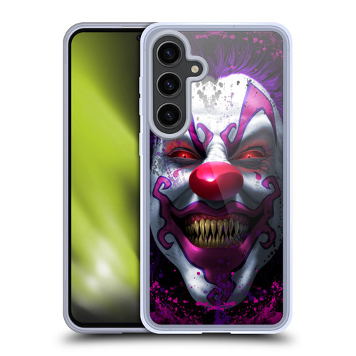 Tom Wood Horror Keep Smiling Clown Soft Gel Case for Samsung Galaxy S24+ 5G
