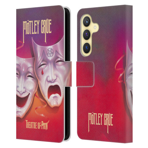 Motley Crue Albums Theater Of Pain Leather Book Wallet Case Cover For Samsung Galaxy S24 5G