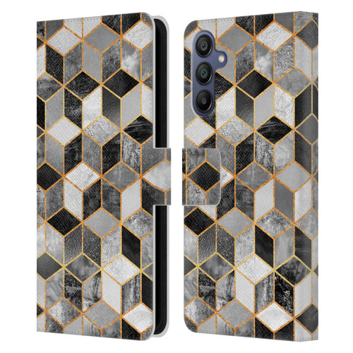 Elisabeth Fredriksson Cubes Collection Black And White Leather Book Wallet Case Cover For Samsung Galaxy A15