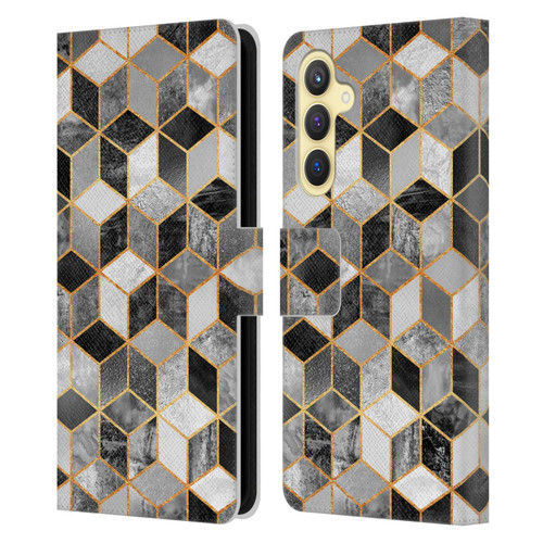 Elisabeth Fredriksson Cubes Collection Black And White Leather Book Wallet Case Cover For Samsung Galaxy S23 FE 5G