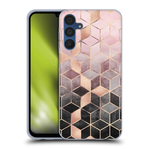 Elisabeth Fredriksson Cubes Collection Pink And Grey Gradient Soft Gel Case for Samsung Galaxy A15