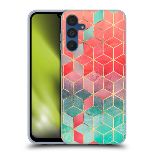 Elisabeth Fredriksson Cubes Collection Rose And Turquoise Soft Gel Case for Samsung Galaxy A15