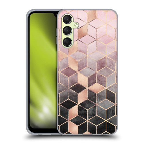 Elisabeth Fredriksson Cubes Collection Pink And Grey Gradient Soft Gel Case for Samsung Galaxy A24 4G / M34 5G