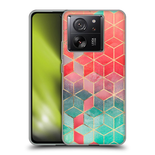 Elisabeth Fredriksson Cubes Collection Rose And Turquoise Soft Gel Case for Xiaomi 13T 5G / 13T Pro 5G