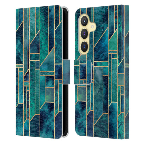 Elisabeth Fredriksson Geometric Design And Pattern Blue Skies Leather Book Wallet Case Cover For Samsung Galaxy S24 5G