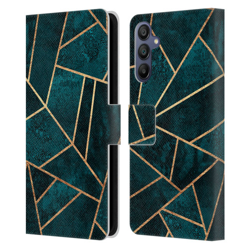 Elisabeth Fredriksson Sparkles Deep Teal Stone Leather Book Wallet Case Cover For Samsung Galaxy A15