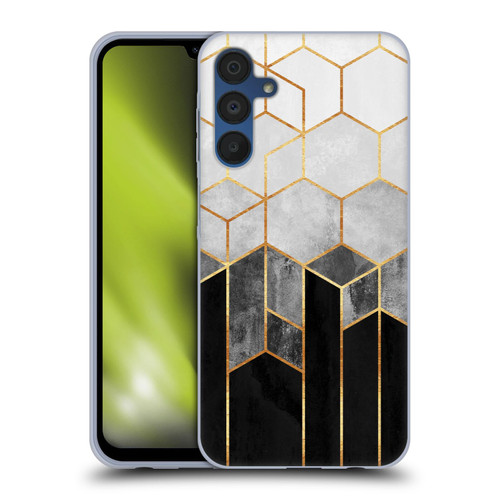 Elisabeth Fredriksson Sparkles Charcoal Hexagons Soft Gel Case for Samsung Galaxy A15