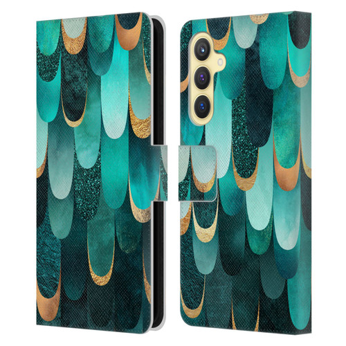 Elisabeth Fredriksson Sparkles Turquoise Leather Book Wallet Case Cover For Samsung Galaxy S23 FE 5G