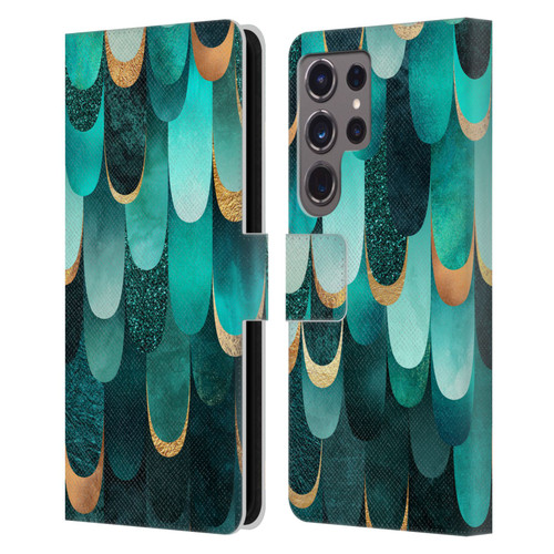 Elisabeth Fredriksson Sparkles Turquoise Leather Book Wallet Case Cover For Samsung Galaxy S24 Ultra 5G