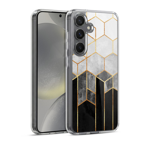 Elisabeth Fredriksson Sparkles Charcoal Hexagons Soft Gel Case for Samsung Galaxy S24 5G & MagSafe