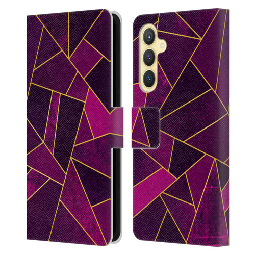 Elisabeth Fredriksson Stone Collection Purple Leather Book Wallet Case Cover For Samsung Galaxy S23 FE 5G