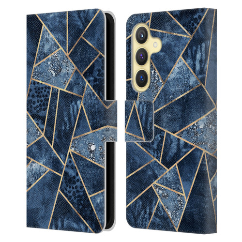 Elisabeth Fredriksson Stone Collection Blue Leather Book Wallet Case Cover For Samsung Galaxy S24 5G