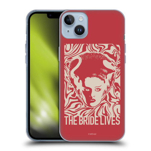 Universal Monsters The Bride Of Frankenstein The Bride Lives Soft Gel Case for Apple iPhone 14 Plus