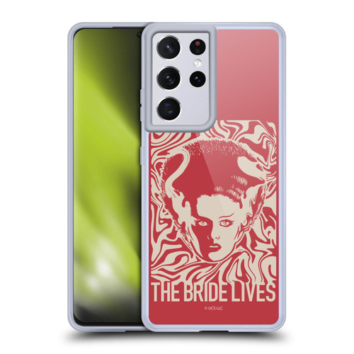 Universal Monsters The Bride Of Frankenstein The Bride Lives Soft Gel Case for Samsung Galaxy S21 Ultra 5G