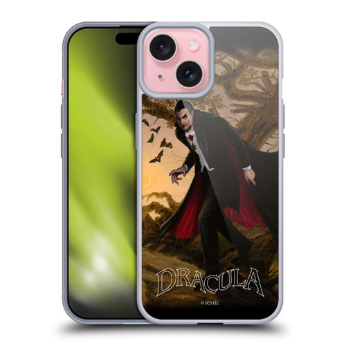 Universal Monsters Dracula Portrait Soft Gel Case for Apple iPhone 15