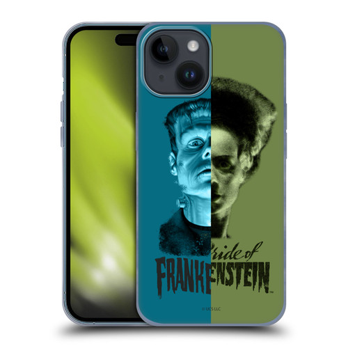 Universal Monsters Frankenstein Half Soft Gel Case for Apple iPhone 15