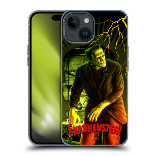 Universal Monsters Frankenstein Yellow Soft Gel Case for Apple iPhone 15