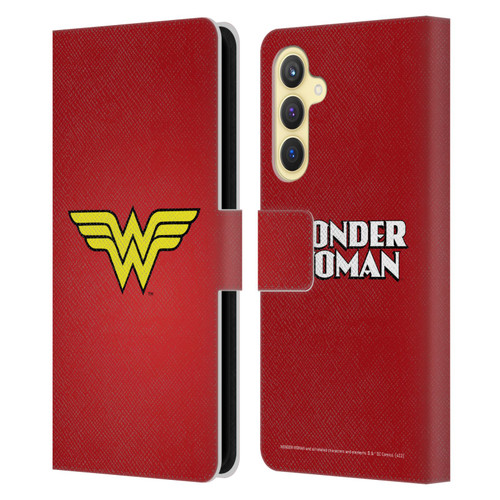 Wonder Woman DC Comics Logos Classic Leather Book Wallet Case Cover For Samsung Galaxy S23 FE 5G