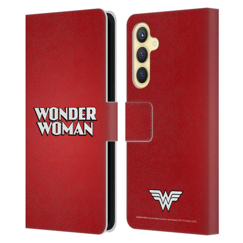 Wonder Woman DC Comics Logos Text Leather Book Wallet Case Cover For Samsung Galaxy S23 FE 5G