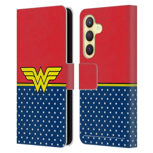 Wonder Woman DC Comics Logos Costume Leather Book Wallet Case Cover For Samsung Galaxy S24 5G