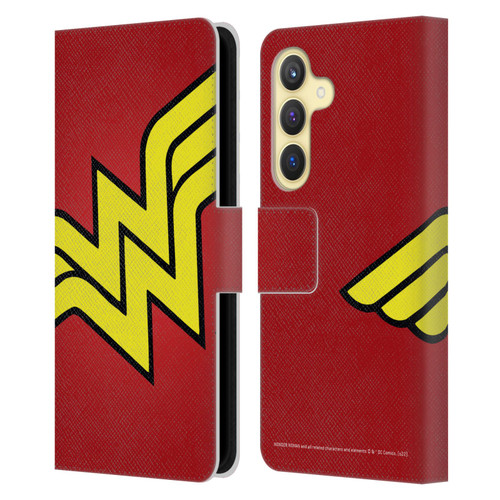 Wonder Woman DC Comics Logos Oversized Leather Book Wallet Case Cover For Samsung Galaxy S24 5G