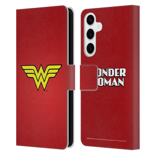 Wonder Woman DC Comics Logos Classic Leather Book Wallet Case Cover For Samsung Galaxy S24+ 5G