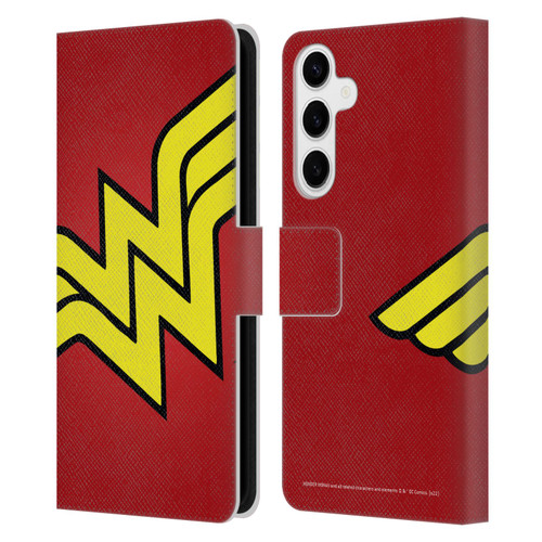 Wonder Woman DC Comics Logos Oversized Leather Book Wallet Case Cover For Samsung Galaxy S24+ 5G
