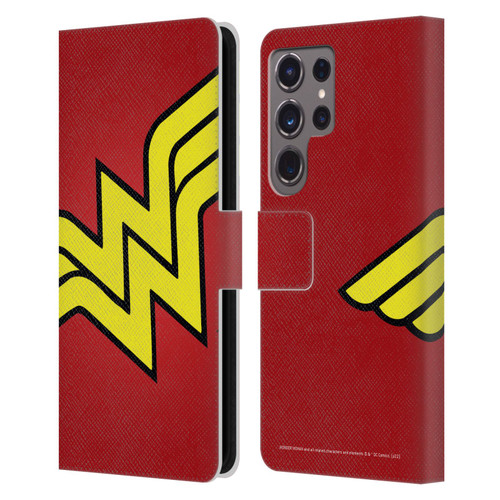 Wonder Woman DC Comics Logos Oversized Leather Book Wallet Case Cover For Samsung Galaxy S24 Ultra 5G