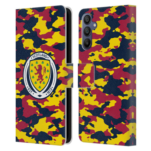 Scotland National Football Team Logo 2 Camouflage Leather Book Wallet Case Cover For Samsung Galaxy A15