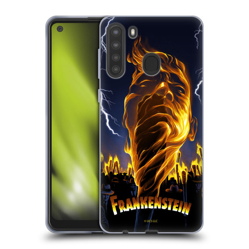 Universal Monsters Frankenstein Flame Soft Gel Case for Samsung Galaxy A21 (2020)