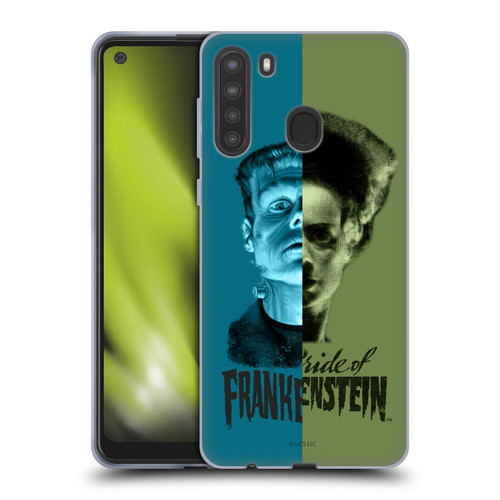 Universal Monsters Frankenstein Half Soft Gel Case for Samsung Galaxy A21 (2020)