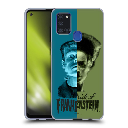 Universal Monsters Frankenstein Half Soft Gel Case for Samsung Galaxy A21s (2020)
