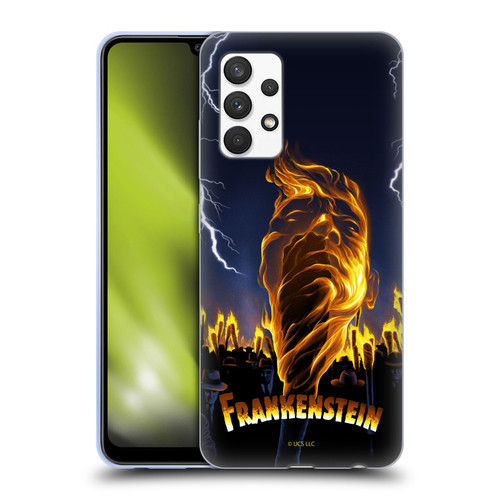 Universal Monsters Frankenstein Flame Soft Gel Case for Samsung Galaxy A32 (2021)