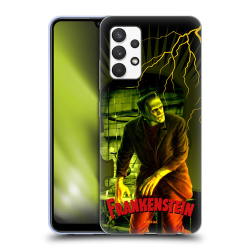 Universal Monsters Frankenstein Yellow Soft Gel Case for Samsung Galaxy A32 (2021)