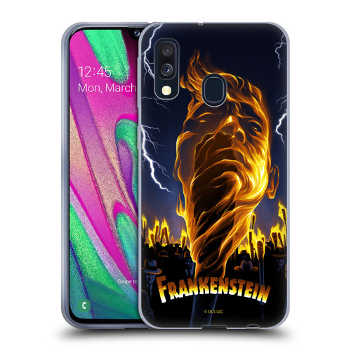 Universal Monsters Frankenstein Flame Soft Gel Case for Samsung Galaxy A40 (2019)