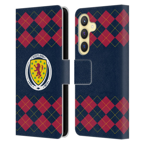 Scotland National Football Team Logo 2 Argyle Leather Book Wallet Case Cover For Samsung Galaxy S24 5G
