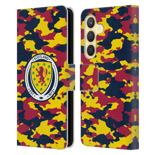 Scotland National Football Team Logo 2 Camouflage Leather Book Wallet Case Cover For Samsung Galaxy S24 5G