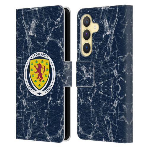 Scotland National Football Team Logo 2 Marble Leather Book Wallet Case Cover For Samsung Galaxy S24 5G