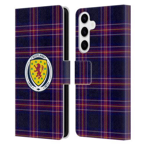 Scotland National Football Team Logo 2 Tartan Leather Book Wallet Case Cover For Samsung Galaxy S24+ 5G