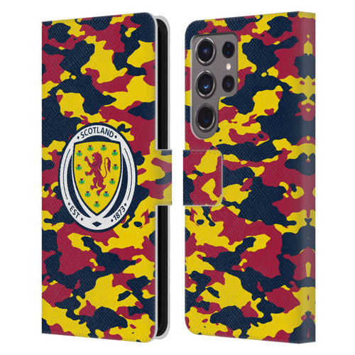 Scotland National Football Team Logo 2 Camouflage Leather Book Wallet Case Cover For Samsung Galaxy S24 Ultra 5G