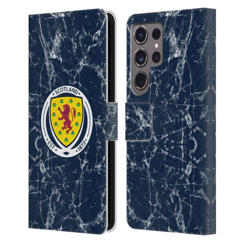 Scotland National Football Team Logo 2 Marble Leather Book Wallet Case Cover For Samsung Galaxy S24 Ultra 5G
