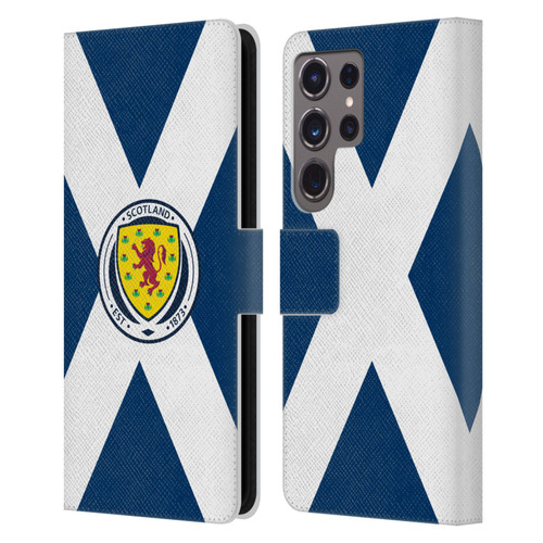 Scotland National Football Team Logo 2 Scotland Flag Leather Book Wallet Case Cover For Samsung Galaxy S24 Ultra 5G