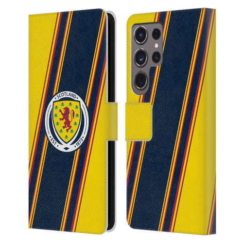 Scotland National Football Team Logo 2 Stripes Leather Book Wallet Case Cover For Samsung Galaxy S24 Ultra 5G